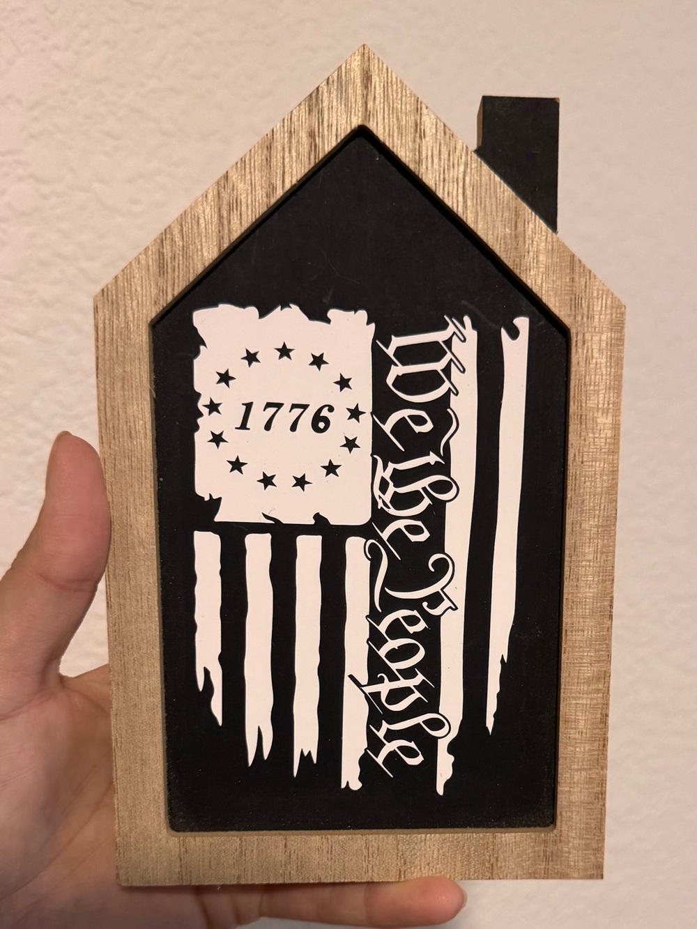 Patriotic 'We the People' Black and White House Wall Decor